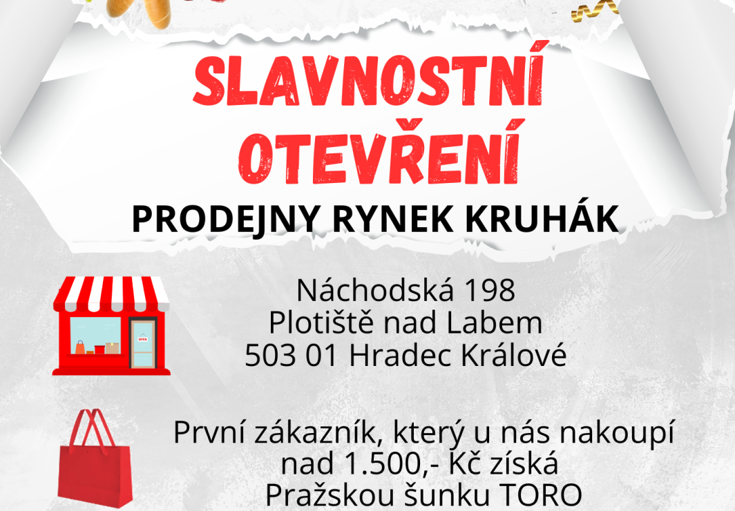 OTEVŘENÍ NOVÉ PRODEJNY RYNEK KRUHÁK HRADEC KRÁLOVÉ!